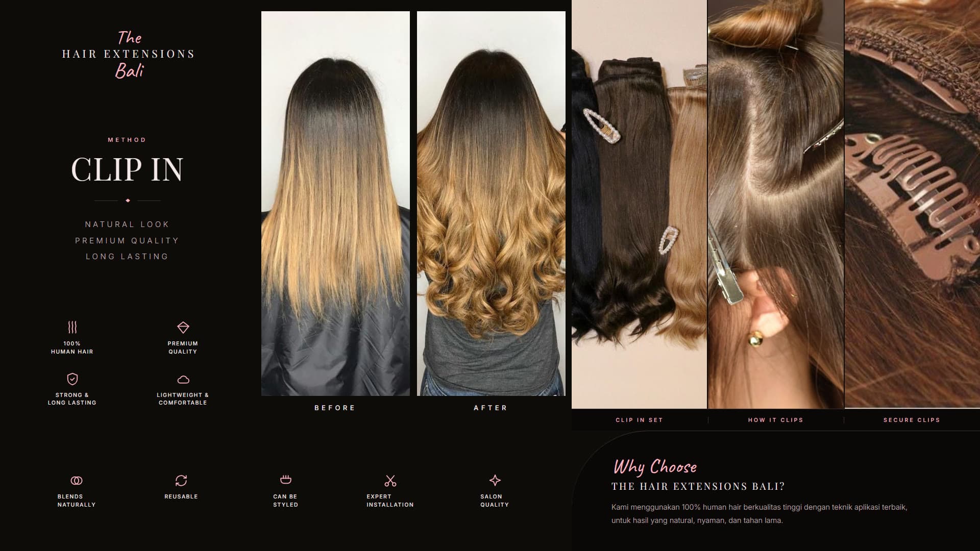 Clip-In — before and after with product detail