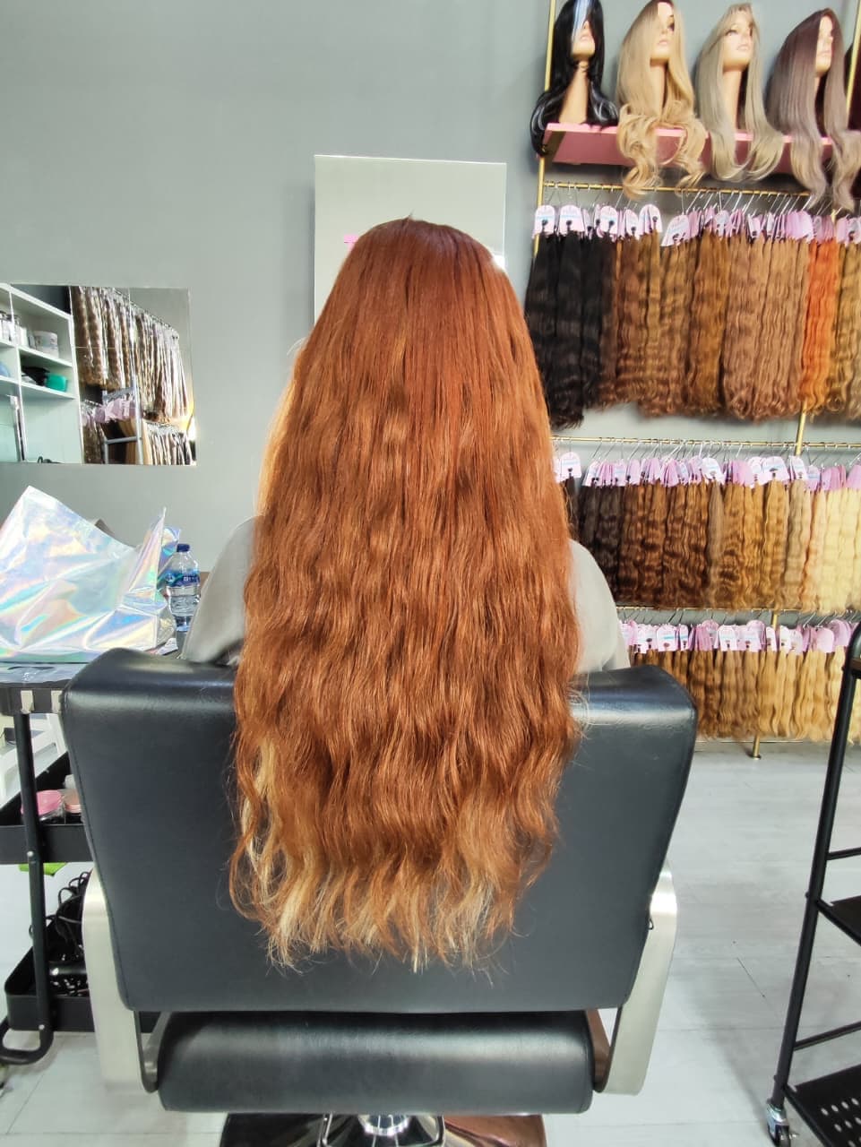 Same client after — long copper waves, Nano Ring 200 g