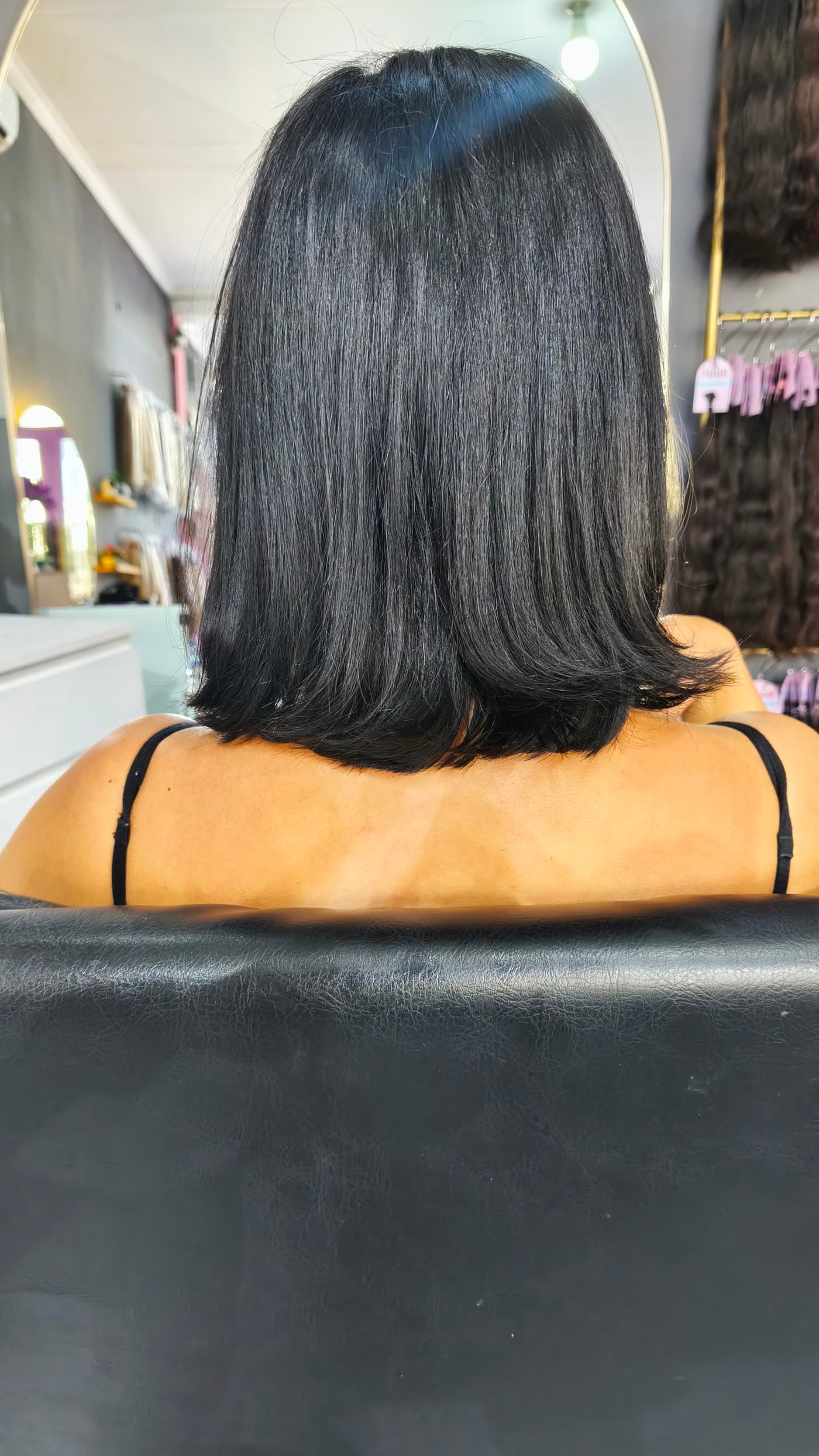 Weft (Sew-In) before and after — before